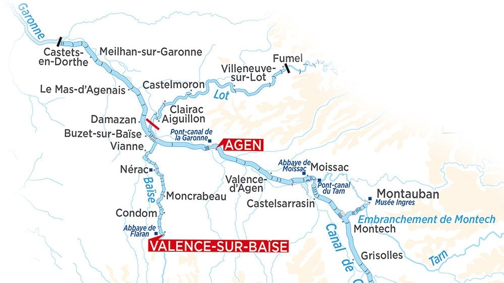 Agen - Buzet - La Garonne - Aiguillon - Villeneuve s/Lot and back