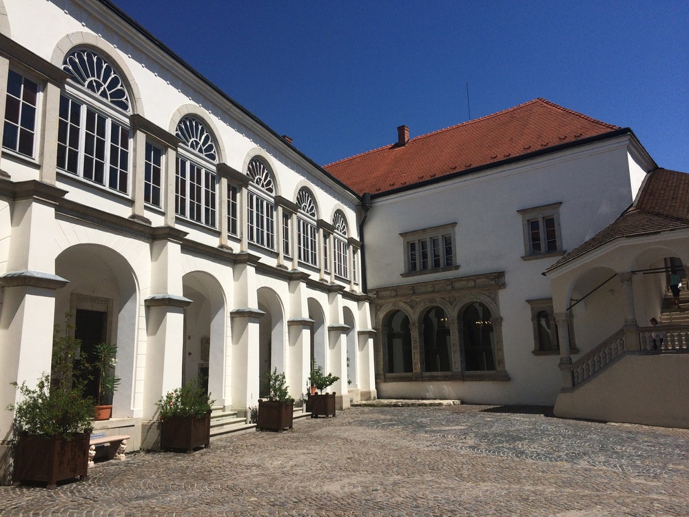 Késő reneszánsz Rákóczi-kastély Sárospatakon, Észak-Magyarországon.