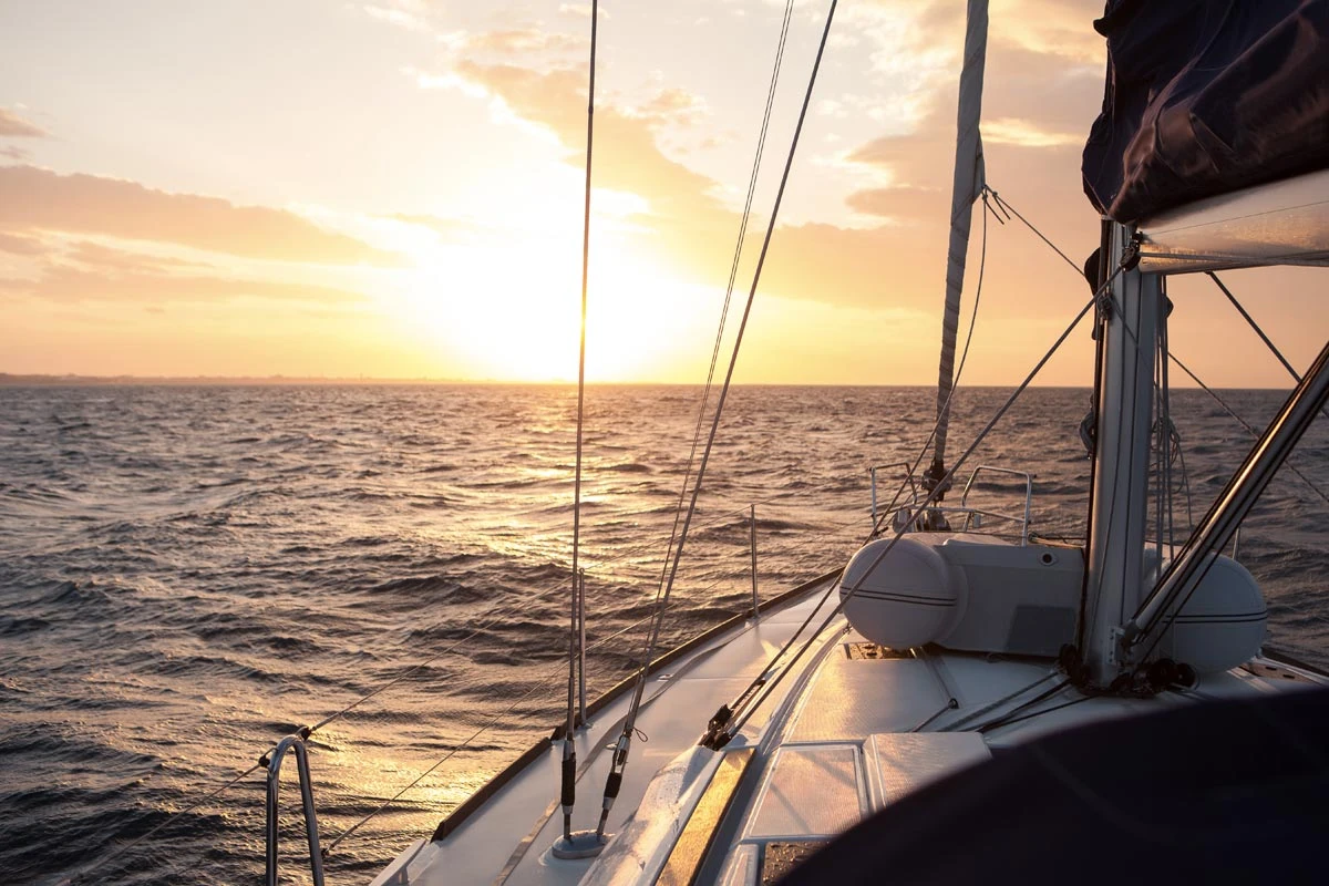 Sunset on a sailboat