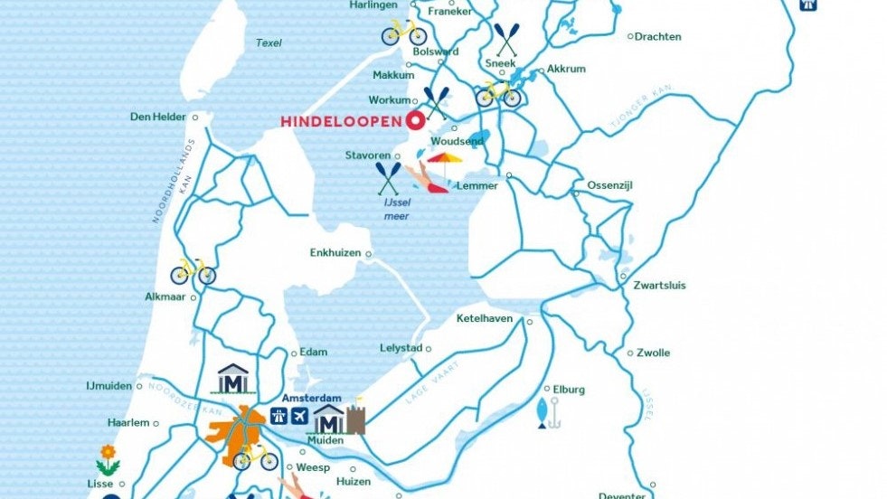 Hindeloopen - Amsterdam - Vinkeveen, mappa del percorso