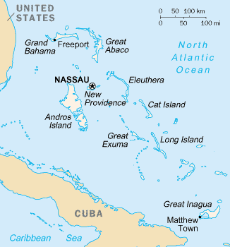 mappa delle Bahamas