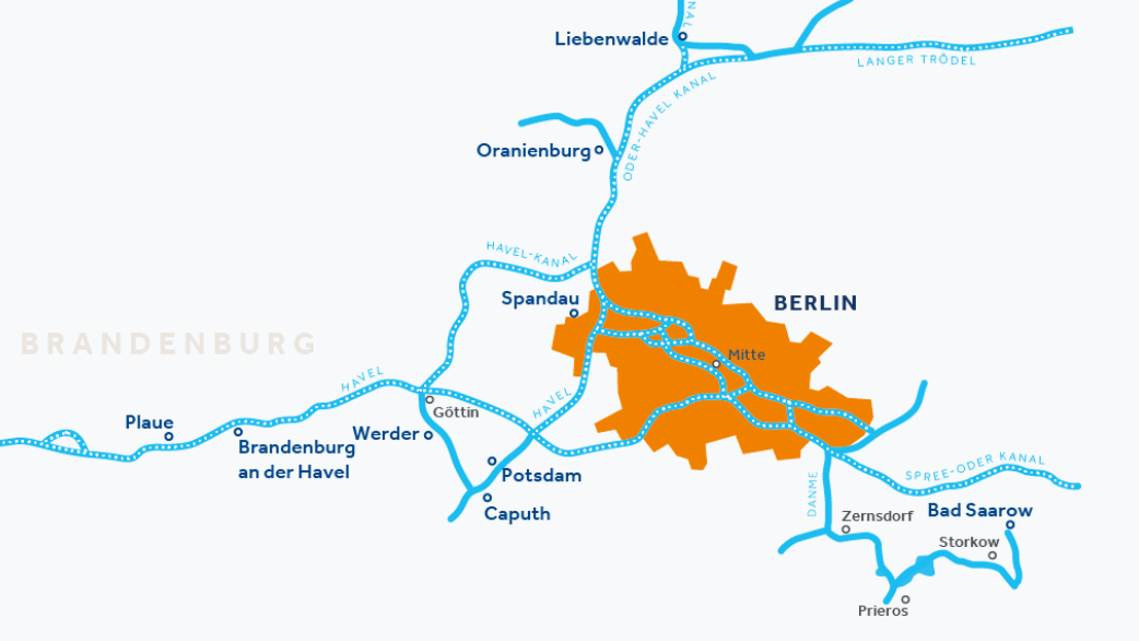 ベルリン_ブランデンブルク_ドイツ_航行区域の地図