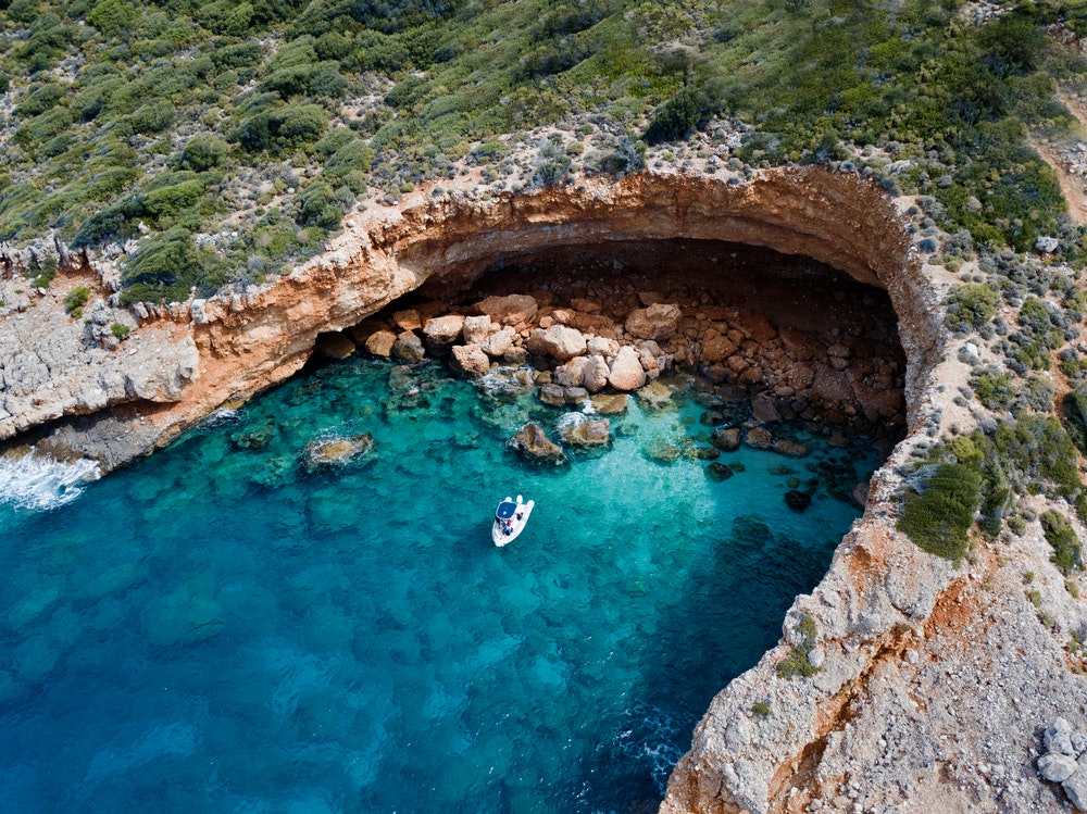 Grotte marine nell'Area Marina Protetta di Kas Kekova Antalya Turchia