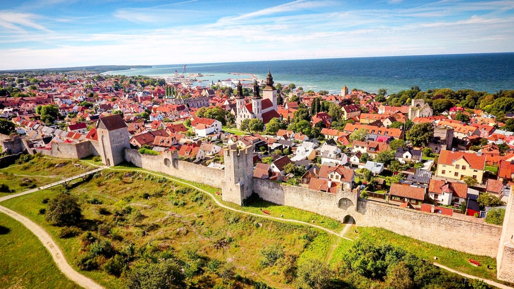 Pohľad na malebné mesto Visby