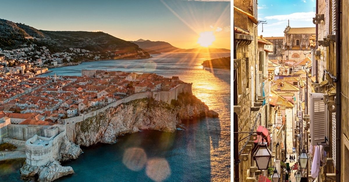 Dubrovnik stad morgon ljus och smala gator