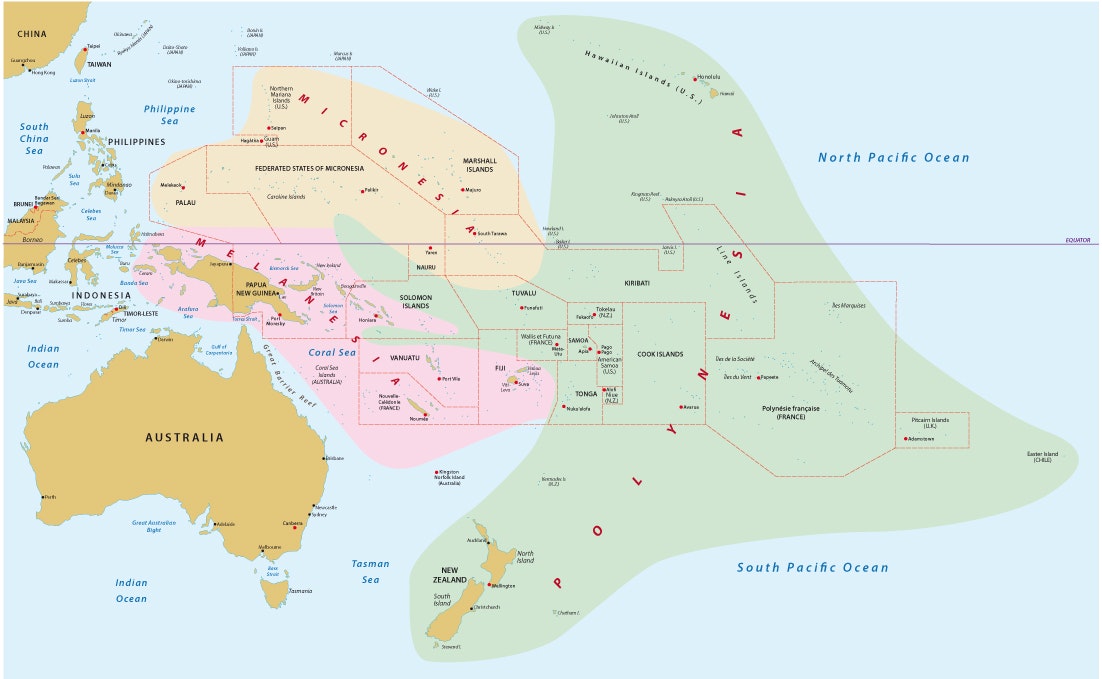 Карта Океанії