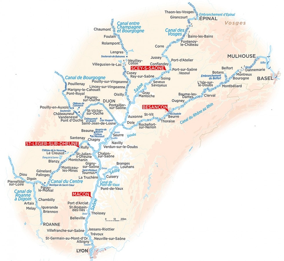 Mapa plavební oblasti Saint-Léger, Doubs, Burgundsko-Franche-Comté region, Francie