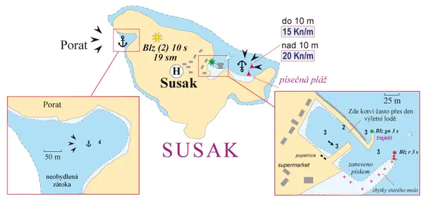 Kde kotvit na Susaku