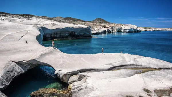 Mesačná zátoka Sarakiniko na ostrove Milos