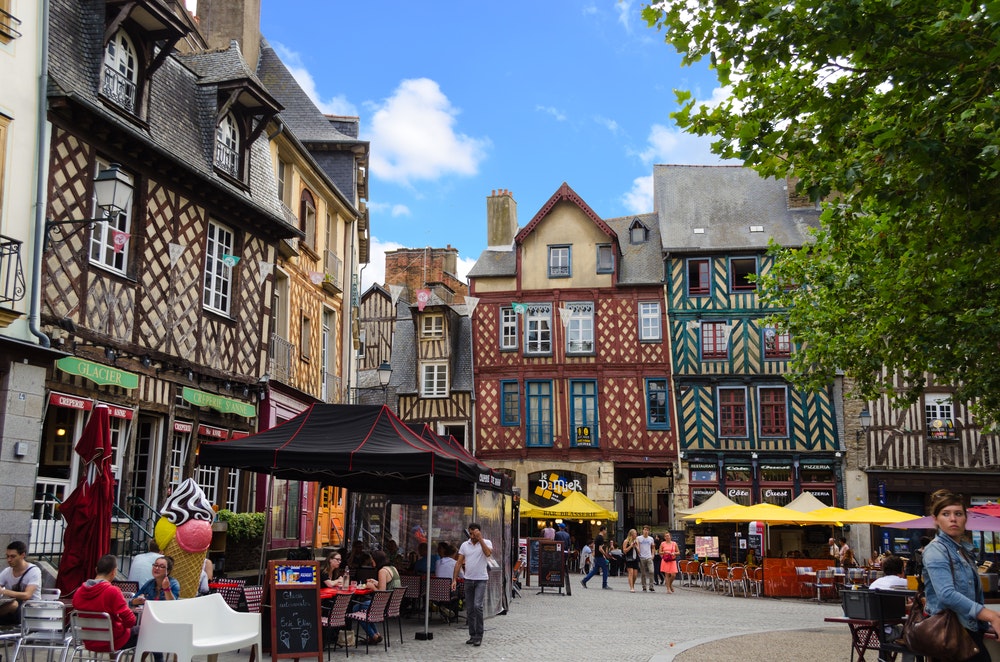 Rennes történelmi központjának tere
