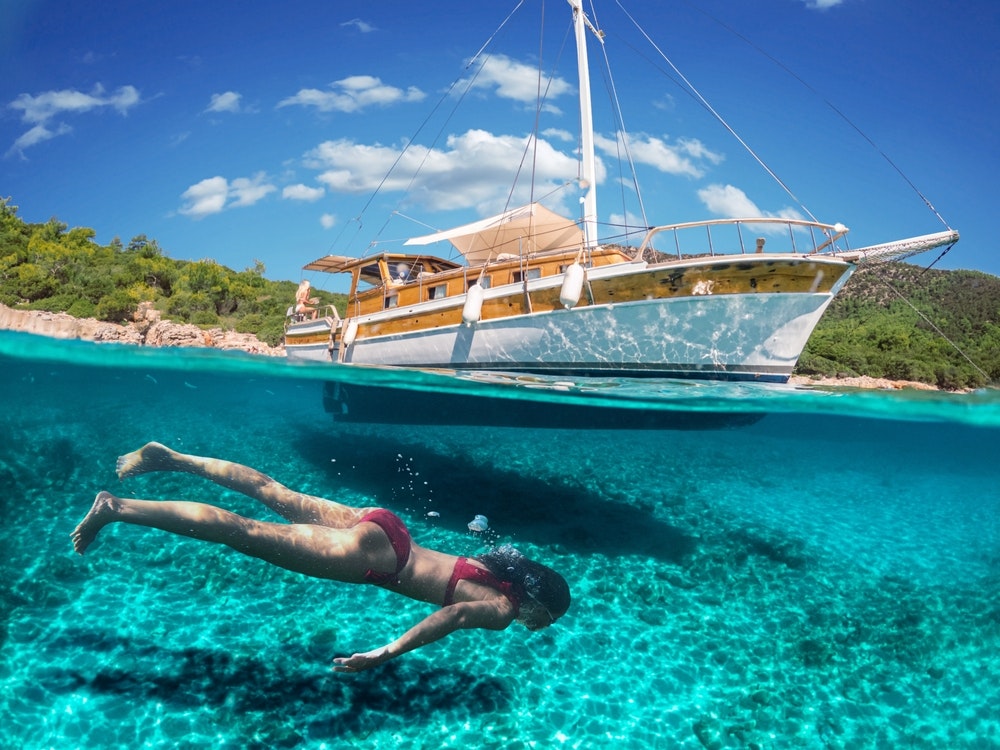 Yachting and snorkelling