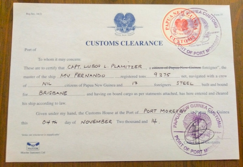 Exotická certifikace pro kapitána - Papua Nová Guinea
