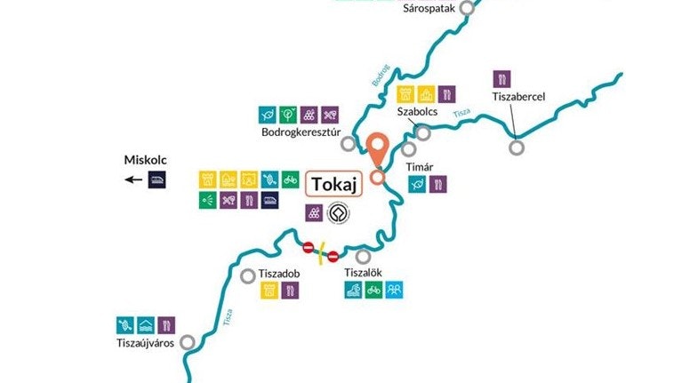 Kort over Tokaj-navigationsområdet