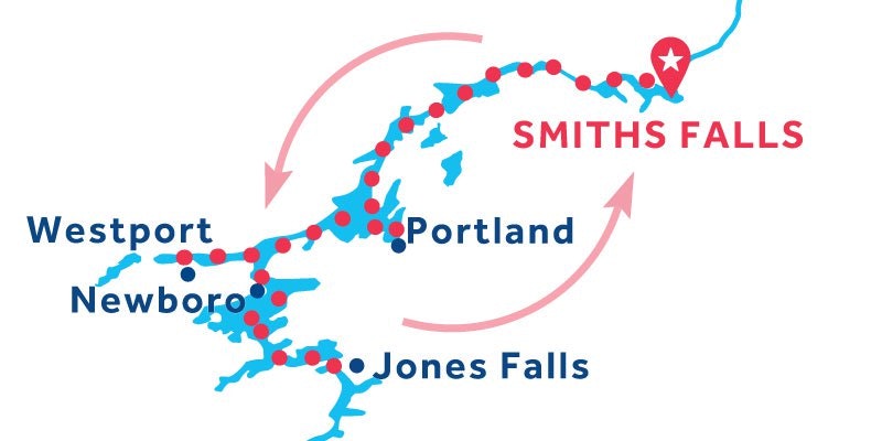 Carte routière Smiths Falls - Jones Falls - Smiths Falls