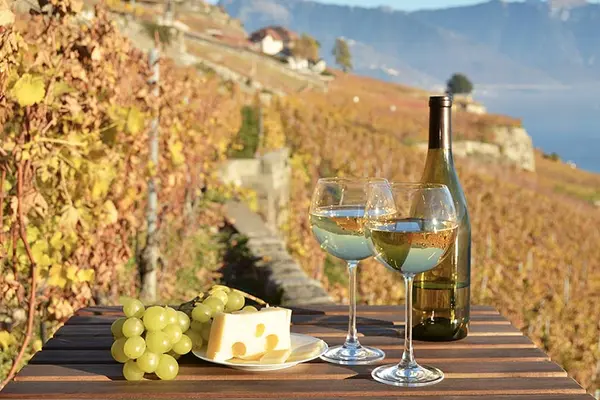 Italienischer Wein und Käse