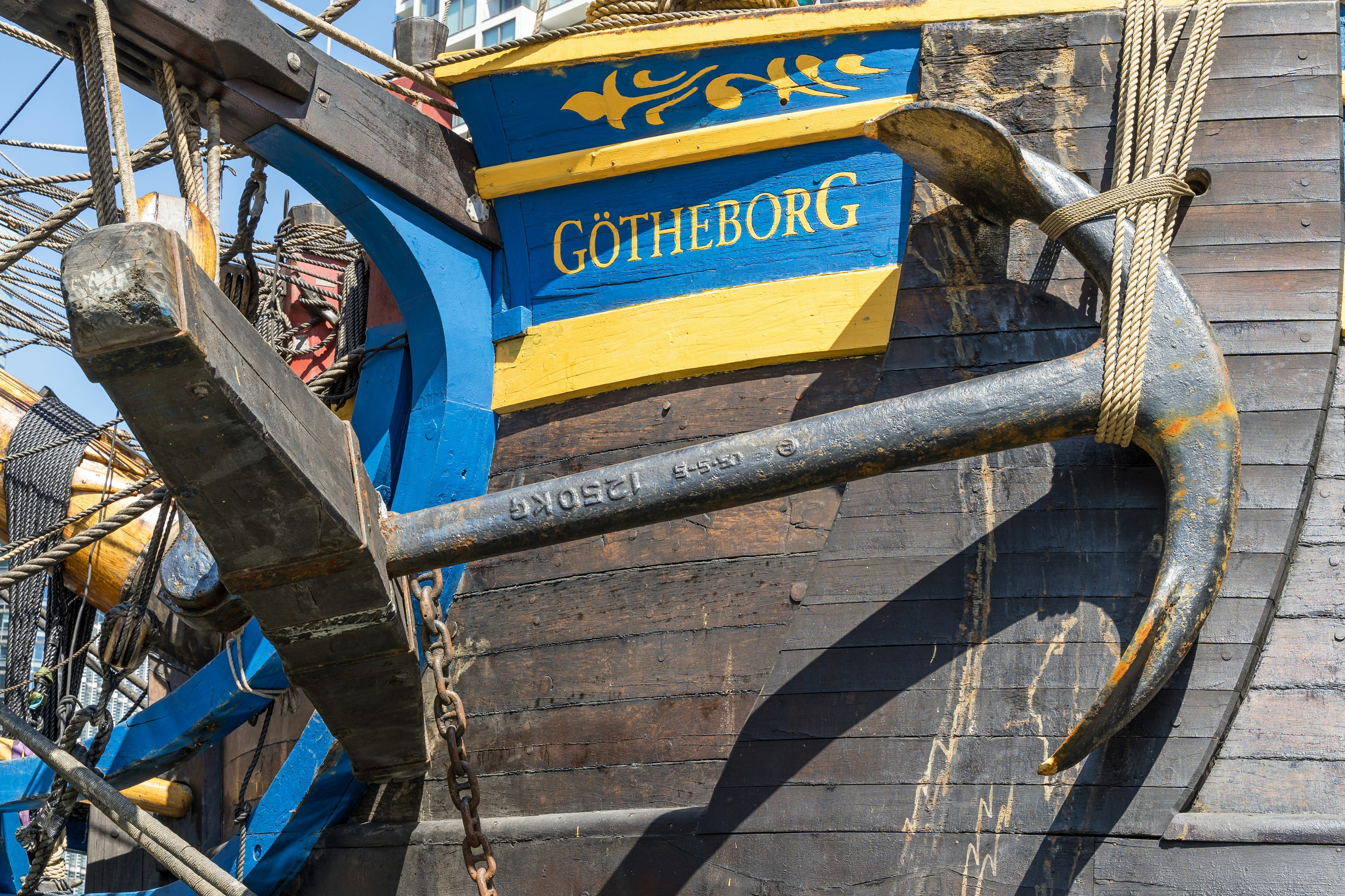 Swedish sailing ship Götheborg, a replica of the Swedish East Indiaman Götheborg. Source.