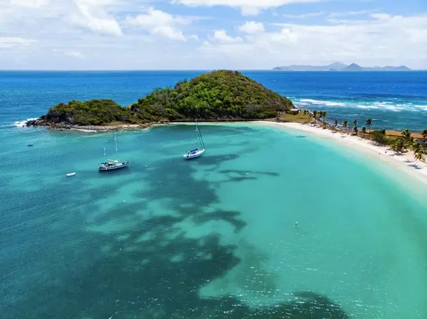 Catamaran anchorage on the island of Mayreau