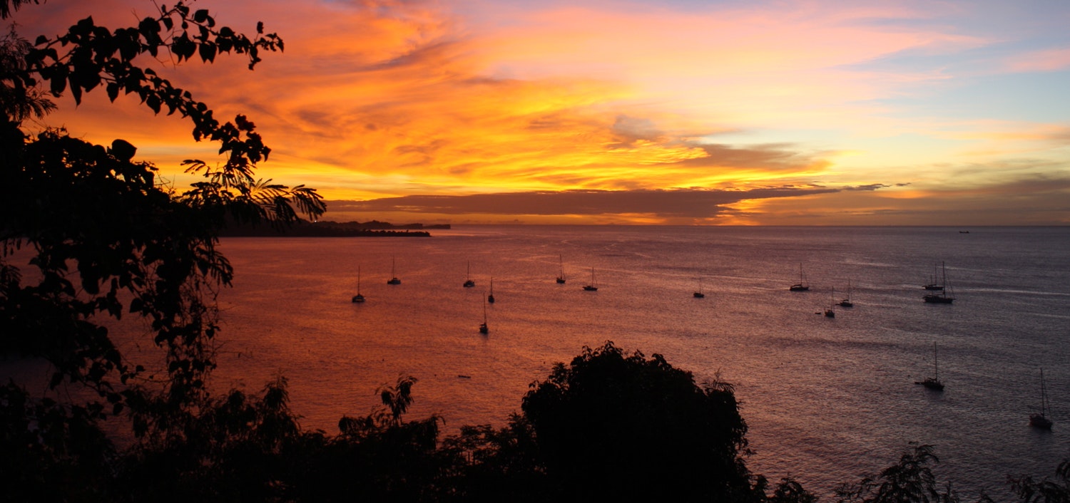 Západ slunce na ostrove Grenada