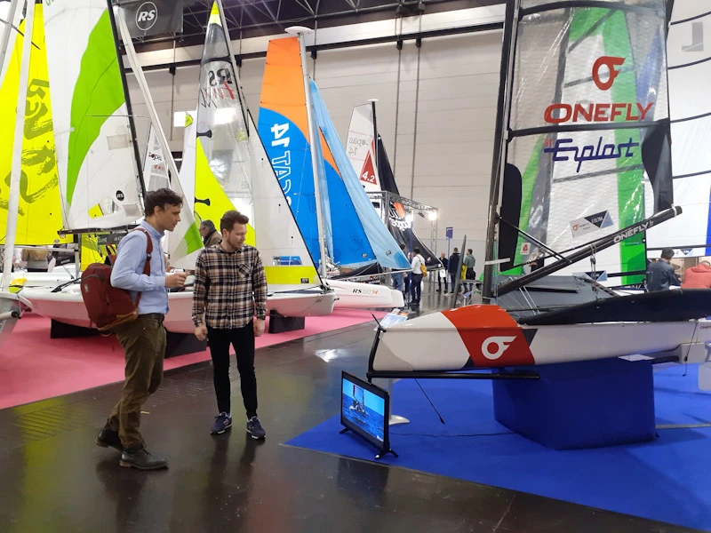 Much of the space at the fair was dedicated to small racing yachts and yachts for the disabled