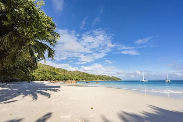 Catamarans on Anse Lazio Seychelles