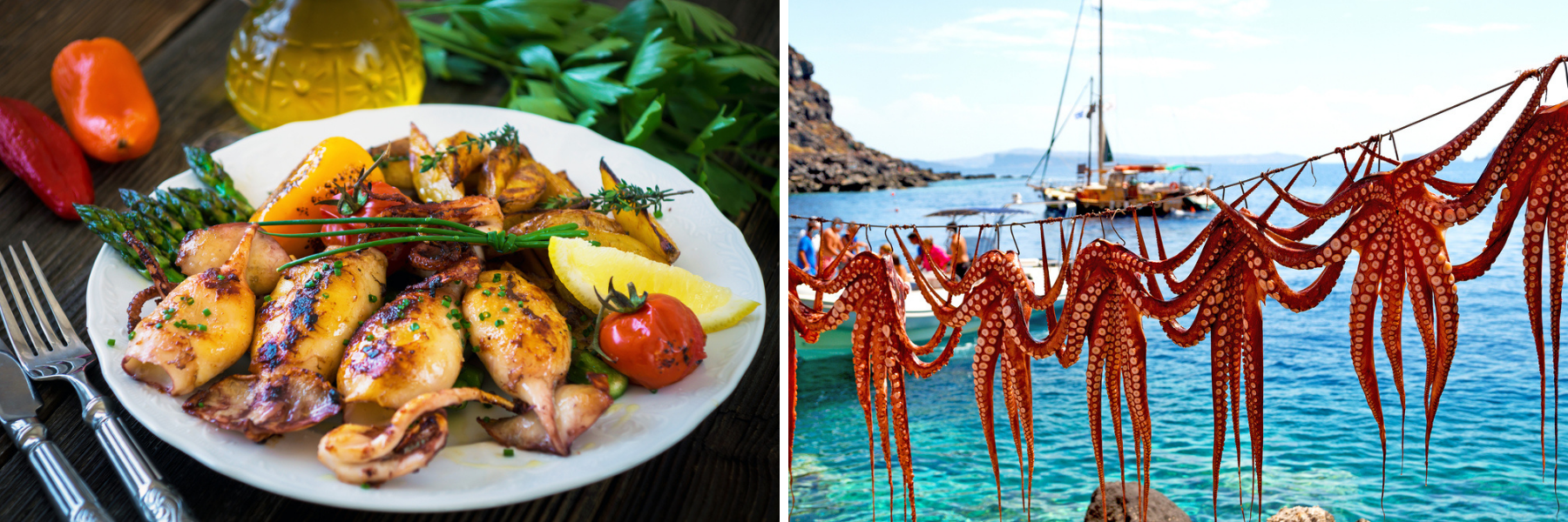 Fisk och skaldjur dominerar både det kroatiska och det grekiska köket.
